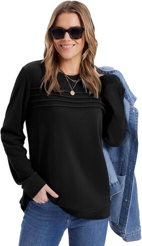 Wiholl Womens Sweatshirt Crewneck قمصان طويلة الأكمام in Saudi Arabia