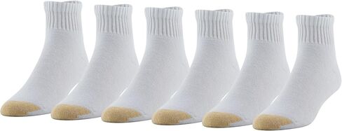 Gold Toe Men's Cotton Quarter Athletic Sock Six-Pack (13-15 / Shoe: 12-16, WHITE) in Saudi Arabia