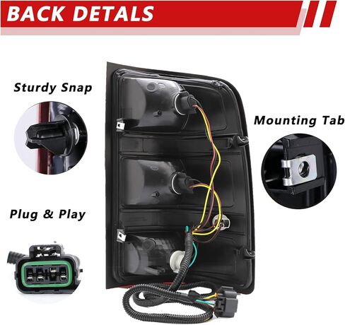 ضوء الذيل متوافق مع 2007-2013 GMC Sierra 1500 2500HD 3500HD سائق ومصابيح الفرامل الخلفية الجانبية للركاب مع المصابيح وتسخير تشمل استبدال# GM2800208 ، GM2801208 in Kuwait