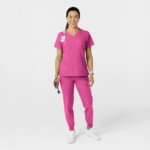 WonderWink W123 Women’s Comfort Waist Cargo Jogger Pant — Hot Pink, X-S Petite in Saudi Arabia