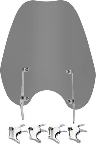 TCMT Smoke Windshield W/ 4x39mm Quick Release Clamps Clamps Fit for Harley Sportster 1200 Custom 1996-01 Nightster 07-11 Roadster XL1200R 04-08 883 Deluxe 1986-1995 XL883 04-08 04-08 in Saudi Arabia