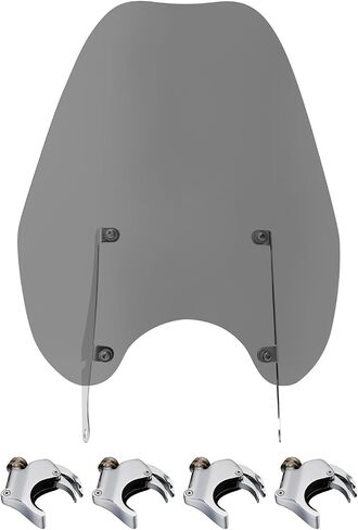 TCMT Smoke Windshield W/ 4x39mm Quick Release Clamps Clamps Fit for Harley Sportster 1200 Custom 1996-01 Nightster 07-11 Roadster XL1200R 04-08 883 Deluxe 1986-1995 XL883 04-08 04-08 in Saudi Arabia