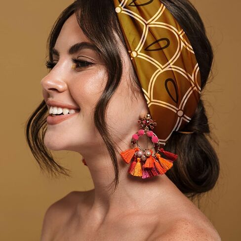 Karma Ink Floral Headband for Women - Wide - Fabric Headband and Stretchy Hair Scarf - Black And White in Saudi Arabia
