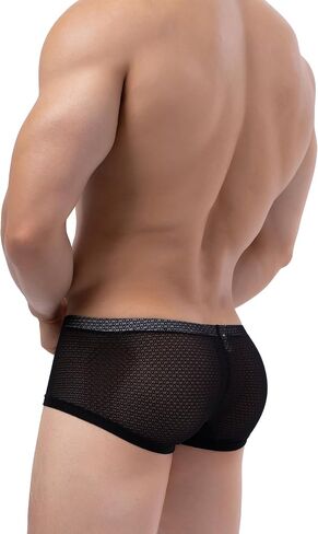 IKINGSKY Men's Lace Boxer Briefs See Through Bulge Shorts Underwear Sexy Semi Sheer Trunk Under Panties in Kuwait
