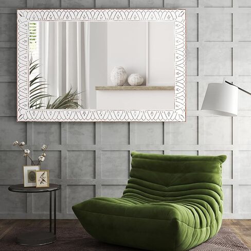 30 Inch Dark Wood Round Wall Mirror, Brown Wooden Decorative Circle Mirror for Bathroom, Bedroom, Living Room, Entryway, Hallway, or Foyer in Saudi Arabia
