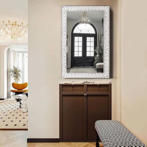 30 Inch Dark Wood Round Wall Mirror, Brown Wooden Decorative Circle Mirror for Bathroom, Bedroom, Living Room, Entryway, Hallway, or Foyer in Saudi Arabia