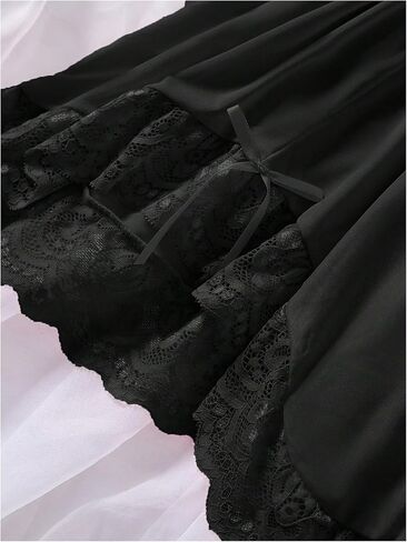 OYOANGLE Women's 2 Piece Babydoll Lingerie Set Lace Mesh Chemise Nightgown and Thongs Sleepwear in Saudi Arabia