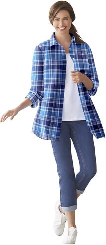Woman Within Plus Size Perfect Long Sleeve Shirt in Saudi Arabia