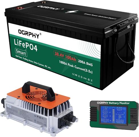 بطارية ليثيوم 36V مع شاحن وشاشة LCD ، 36V 150AH Lithium Golf Cart Battery مع 200A BMS ، 5.76KWH 36V بطارية مع إخراج 7.68 كيلو واط ، 1000A ذروة التيار لعربة الجولف ، محرك الصخور ، RV in Kuwait