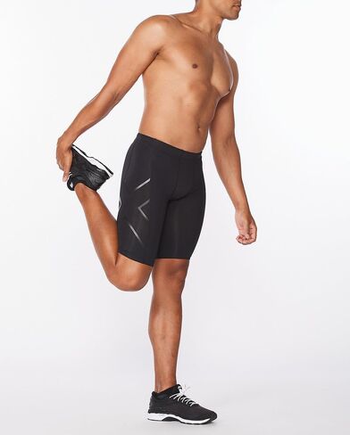 2XU Mens Force Compression Shorts for High Intensity Training and Fitness, Black/Gold, Medium in Saudi Arabia