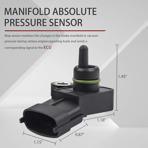OTUAYAUTO 12569240 Map Manifold Absolute Pressure Sensor - Replacement for Chevy Impala Malibu K1500 S10, Jeep Wrangler, Buick Century, Oldsmobile Alero - fits 1985-2004 GM Vehicles in Kuwait