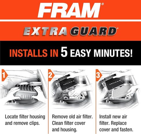 FRAM Extra Guard CA10242 Replacement Engine Air Filter for Select Ford, Lincoln, Mazda, and Mercury Models, Provides Up to 12 Months or 12,000 Miles Filter Protection in Kuwait