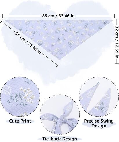 AWAYTR 3Pcs Hair Bandanas Head Kerchief for Women Girls Tie-Back Boho Hair Scarf Headband Bandana Triangle Head Scarf in Kuwait