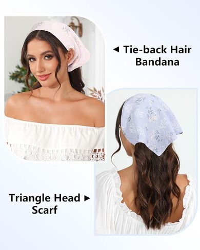 AWAYTR 3Pcs Hair Bandanas Head Kerchief for Women Girls Tie-Back Boho Hair Scarf Headband Bandana Triangle Head Scarf in Kuwait