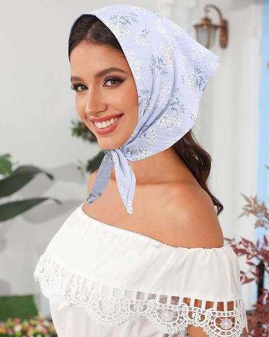 AWAYTR 3Pcs Hair Bandanas Head Kerchief for Women Girls Tie-Back Boho Hair Scarf Headband Bandana Triangle Head Scarf in Kuwait