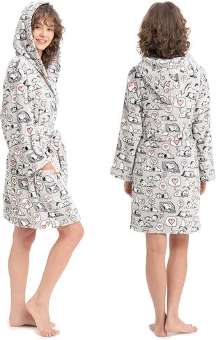Berkshire Blanket Peanuts® VelvetLoft® Women's Lightweight Short Robes,Snoopy Cute Character Bathrobes in Kuwait