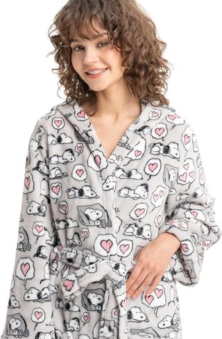Berkshire Blanket Peanuts® VelvetLoft® Women's Lightweight Short Robes,Snoopy Cute Character Bathrobes in Kuwait