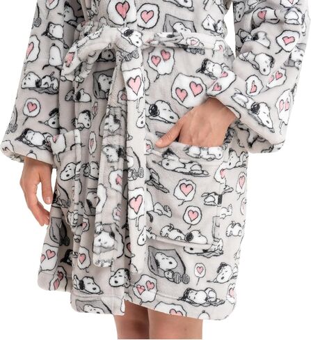 Berkshire Blanket Peanuts® VelvetLoft® Women's Lightweight Short Robes,Snoopy Cute Character Bathrobes in Kuwait