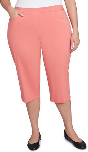 Alfred Dunner Women's Petite Flat Front Allure Classic Clamdigger Pant Size Aqua in Saudi Arabia