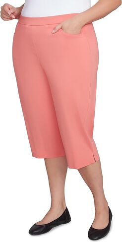 Alfred Dunner Women's Petite Flat Front Allure Classic Clamdigger Pant Size Aqua in Saudi Arabia
