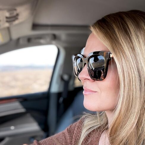 DIFF Bella Designer Square Oversized Sunglasses for Women UV400 Protection, Tortoise trendy fashion colors in Kuwait