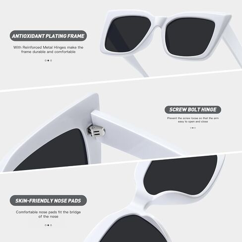 Fozono Women Square Sunglasses Black Sunglasses for Women Retro Sun Glasses UV400 Protection in Saudi Arabia