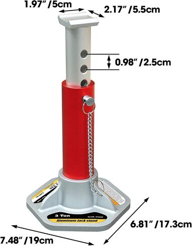 BIG RED AT42002R Torin Steel Car Jack Stands: 2 Ton (4,000 lb) Capacity, Red, 1 Pair in Saudi Arabia