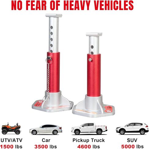 BIG RED AT42002R Torin Steel Car Jack Stands: 2 Ton (4,000 lb) Capacity, Red, 1 Pair in Saudi Arabia
