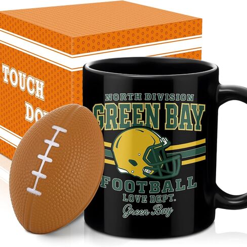 Football Fan Ceramic Coffee Mug Cup Kansas City Themed Merch Shop Men Women Sport Stuff Gear Apparel Chiefs Team Desk Decor Accessories Merchandise Dad Boyfriend Bf Birthday Christmas Cool Xmas Gift in Saudi Arabia