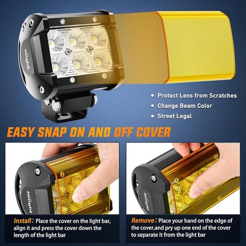 Nilight - 60001F-B Led Pods 2PCS 18W 1260LM Flood Led Off Road Lights Super Bright Driving Fog Light Boat Lights Driving Lights Led Work Light for Trucks, 2 Years Warranty in Saudi Arabia