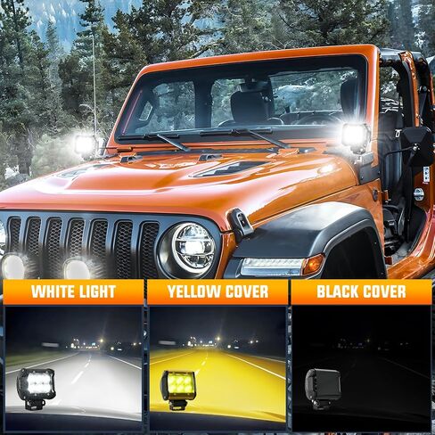 Nilight - 60001F-B Led Pods 2PCS 18W 1260LM Flood Led Off Road Lights Super Bright Driving Fog Light Boat Lights Driving Lights Led Work Light for Trucks, 2 Years Warranty in Saudi Arabia