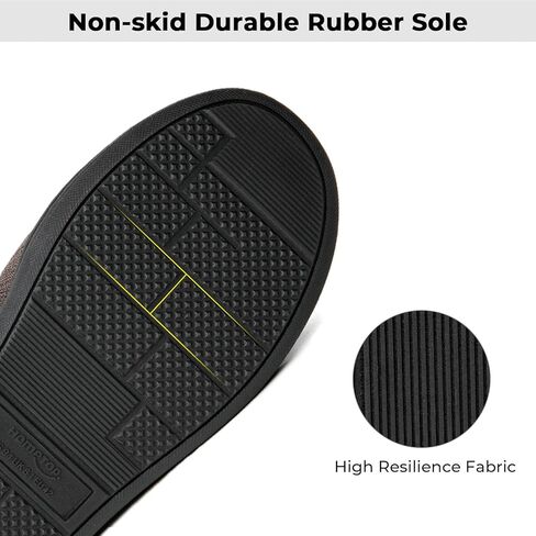 HomeTop شباشب منزل رجالية أحذية رغوة الذاكرة الأخفاف نمط داخلي في الهواء الطلق كلاسيكي تنفس قسط ميكروسويد قابل للغسل النعال in Kuwait