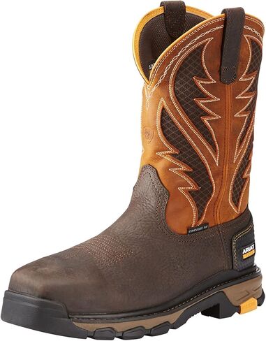 Ariat Mens Intrepid VentTEK Composite Toe Work Boot Bruin Brown/Sassy Orange 11 Wide in Saudi Arabia