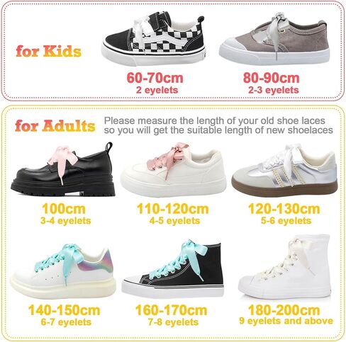 WEGOODZF Flat Satin Ribbon Shoelaces 2cm Wide Shoestrings for Women Girls[2 Pair] in Saudi Arabia