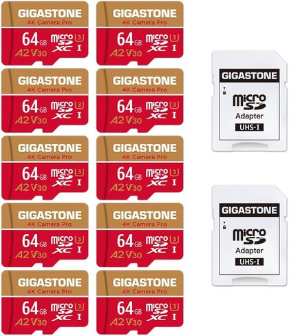 [استعادة بيانات مجانية لمدة 5 سنوات] بطاقة Gigastone 32 جيجابايت 5 عبوات Micro SD، كاميرا 4K Pro، فيديو UHD لـ GoPro، كاميرا الحركة، Wyze، DJI، Drone، R/W حتى 95/35 ميجابايت/ثانية بطاقة ذاكرة MicroSDXC UHS- أنا U3 A2 V30 in Saudi Arabia
