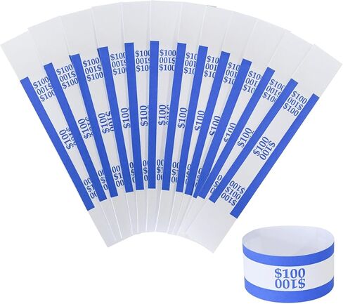 Essential Currency Straps –450 Assorted Bill Wrappers, Money Bands to Organize Bills, ABA Standard Colors, Self-Adhesive, 7.5 x 1.15 Inches (450 Assorted/ 50 of Each) in Kuwait