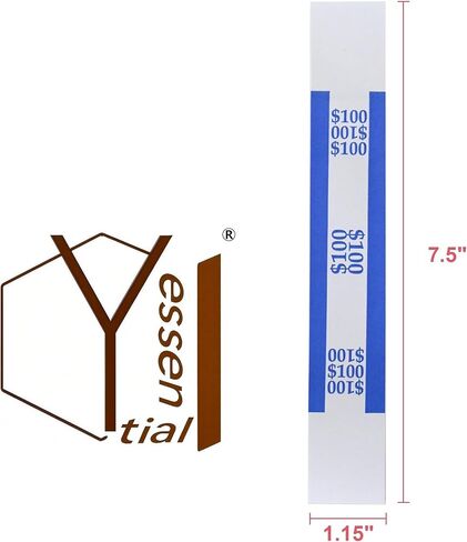 Essential Currency Straps –450 Assorted Bill Wrappers, Money Bands to Organize Bills, ABA Standard Colors, Self-Adhesive, 7.5 x 1.15 Inches (450 Assorted/ 50 of Each) in Kuwait