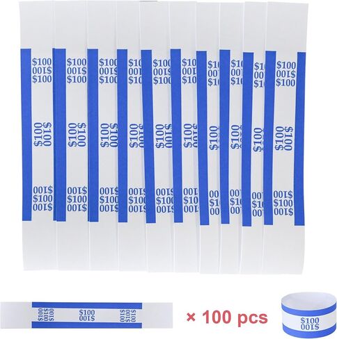 Essential Currency Straps –450 Assorted Bill Wrappers, Money Bands to Organize Bills, ABA Standard Colors, Self-Adhesive, 7.5 x 1.15 Inches (450 Assorted/ 50 of Each) in Kuwait