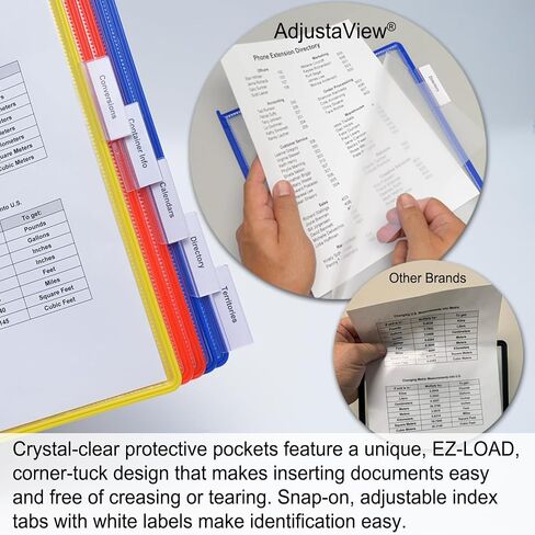 Ultimate Office AdjustaView 10-Pocket Desk Reference Organizer with Easy-Load Pockets and Compact Weighted Base for Maximum Stability (Colored Pockets) in Saudi Arabia