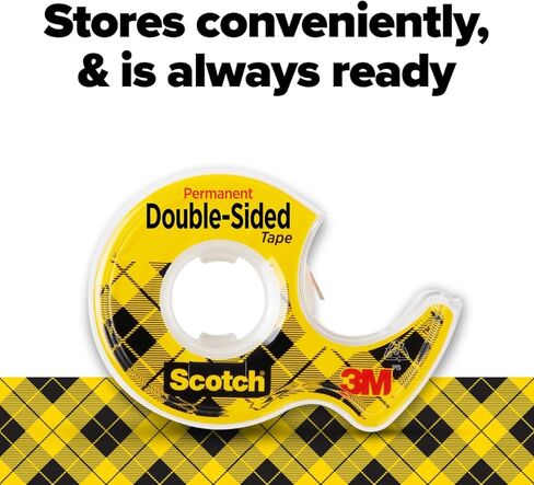 Scotch Double Sided Tape, Permanent, 1/2 in x 250 in, 3 Dispensers/Pack (3136) in Saudi Arabia