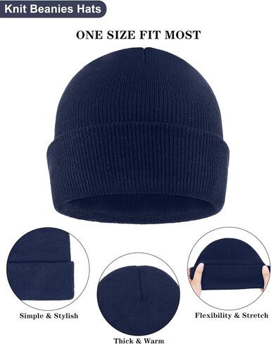 URATOT 12 Pack Gloves and Beanies Magic Gloves and Knit Beanies Hats Winter Warm Gloves Hat for Men Women in Kuwait