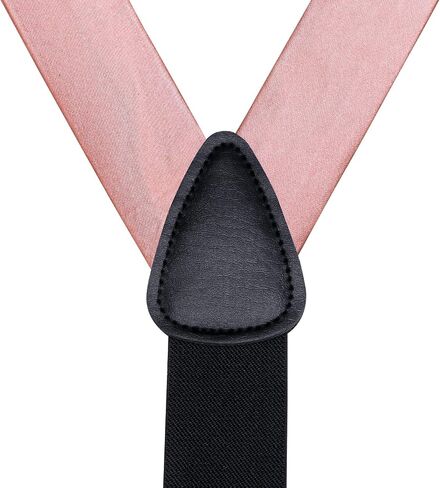 Hi-Tie Men's Suspender and Tie Set Adjustable Y Braces Pocket Square Set 6 Clips for Wedding Prom in Saudi Arabia