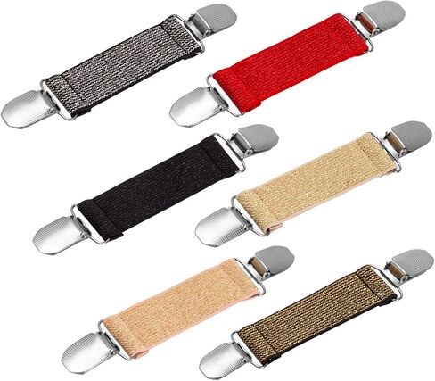 6 Pieces Dress Clips Back Cinch Set,5.5inch Scarf Clip,Sweater Clips,Clothes Clips,Shawl Clips,Retro Cardigan Collar Clips,Travel Hat Clips,Dress Shirt Brooch Clip for Women Girl Decor(Black, White, Grey, Beige,Sapphire Blue, Dark Red) in Kuwait