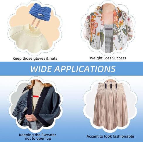 6 Pieces Dress Clips Back Cinch Set,5.5inch Scarf Clip,Sweater Clips,Clothes Clips,Shawl Clips,Retro Cardigan Collar Clips,Travel Hat Clips,Dress Shirt Brooch Clip for Women Girl Decor(Black, White, Grey, Beige,Sapphire Blue, Dark Red) in Kuwait