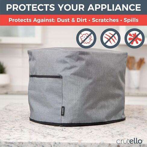 Crutello Air Fryer Cover with Storage Pockets for 10 Quart Fryer, Air Fryer Cover Dust Cover - Small Appliance Dust Covers - Black Air Fryer Cover, Bread Machine Cover in Kuwait