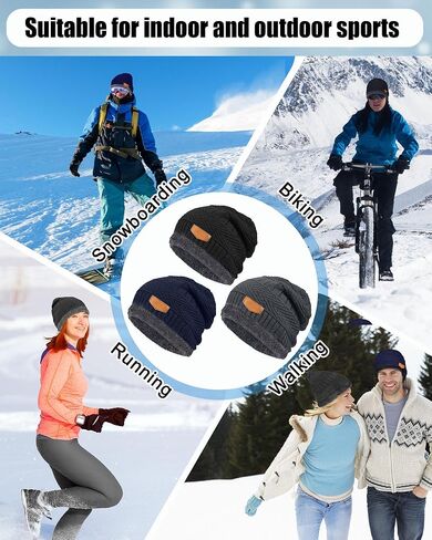 Geyoga 72 Pcs Bulk Winter Beanie Hats for Men Women, Fleece Lined Beanie Warm Knitted Hats Winter Slouchy Beanie Skull Cap in Saudi Arabia