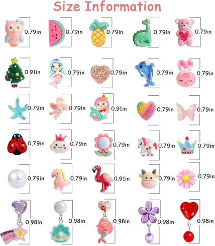 25 Pairs Kids Clip On Earrings for Girls Ages 4-12 Hypoallergenic, DEVIENG Little Girl Cute Small Clip-On Earrings Jewelry Gifts Set in Kuwait