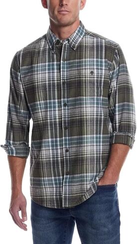 Weatherproof Vintage Mens Flannel Shirt - Regular Fit Cotton Plaid Shirts for Men, Casual Collared Neck Flannels for Men in Kuwait