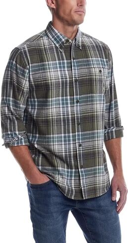Weatherproof Vintage Mens Flannel Shirt - Regular Fit Cotton Plaid Shirts for Men, Casual Collared Neck Flannels for Men in Kuwait
