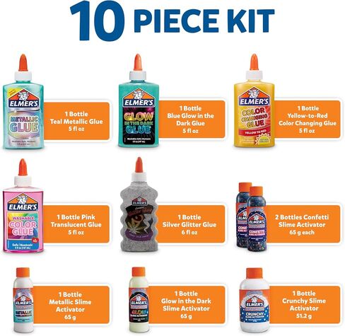 Elmer's All-Star Slime Kit, Includes Liquid Glue, Slime Activator, and Premade Slime, 9 Count in Saudi Arabia